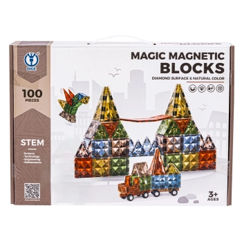 Konstrukcyjne Klocki Magnetyczne 100 Elementów