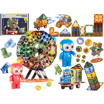 Konstrukcyjne Klocki Magnetyczne Świecące Elementy, Diabelski Młyn 87 El.