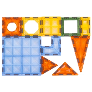 Konstrukcyjne Klocki Magnetyczne Świecące Elementy + Pojazdy 147 El.