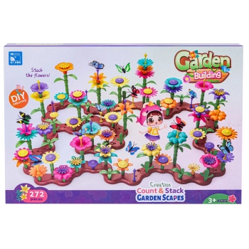 Klocki Konstrukcyjne Ogród Kwiatki 272 elementy, Zestaw Do Zbudowania Kwiatowej Kompozycji
