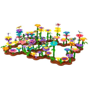 Klocki Konstrukcyjne Ogród Kwiatki 272 elementy, Zestaw Do Zbudowania Kwiatowej Kompozycji