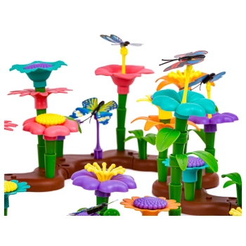 Klocki Konstrukcyjne Ogród Kwiatki 272 elementy, Zestaw Do Zbudowania Kwiatowej Kompozycji