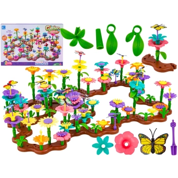 Klocki Konstrukcyjne Ogród Kwiatki 272 elementy, Zestaw Do Zbudowania Kwiatowej Kompozycji