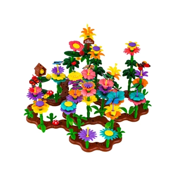 Klocki Konstrukcyjne 322 elementy, Zestaw Do Zbudowania Kwiatowej Kompozycji, Ogród + Kwiatki