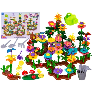 Klocki Konstrukcyjne 322 elementy, Zestaw Do Zbudowania Kwiatowej Kompozycji, Ogród + Kwiatki