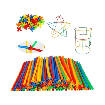 Słomki Konstrukcyjne, Klocki , Patyczki 1000 El, Kuferek, 3D