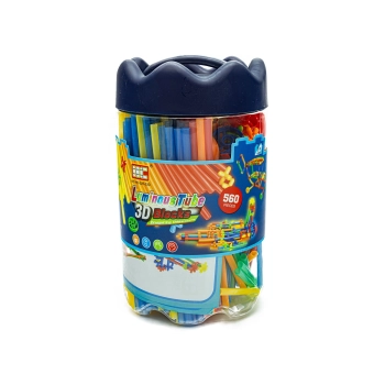 Słomki Konstrukcyjne, Klocki , Patyczki 560el. Świecące W Ciemności, Nowa Wersja 3D