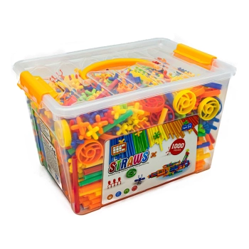 Słomki Konstrukcyjne, Klocki , Patyczki 1000 El, Kuferek, 3D Nowa Wersja