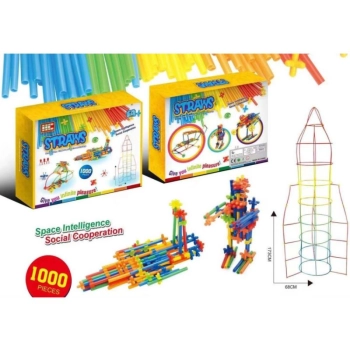 Słomki Konstrukcyjne, Klocki Edukacyjne, Patyczki 1000 Elementów