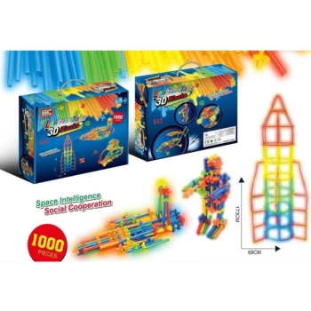 Słomki Konstrukcyjne, Klocki Edukacyjne, Patyczki 1000el. Świecące W Ciemności