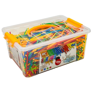 Słomki Konstrukcyjne, Klocki, Patyczki ok. 1200 Sztuk Kuferek Przecena 1