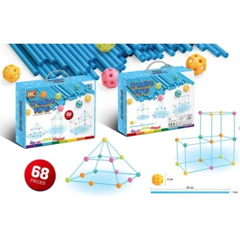 Namiot Baza Fort Słomki Konstrukcyjne, Klocki, Patyczki ok. 68 Elementów