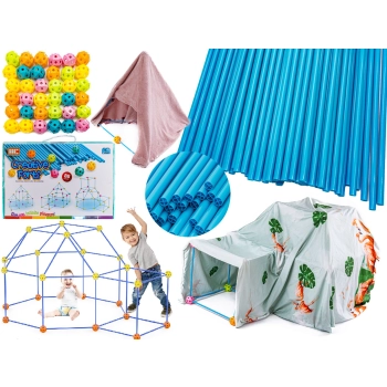 Namiot Baza Fort Słomki Konstrukcyjne, Klocki, Patyczki ok. 86 Elementów