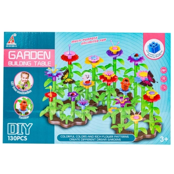 Klocki Konstrukcyjne Ogród Kwiatki , Zestaw Do Zbudowania Kwiatowej Kompozycji 130 El.