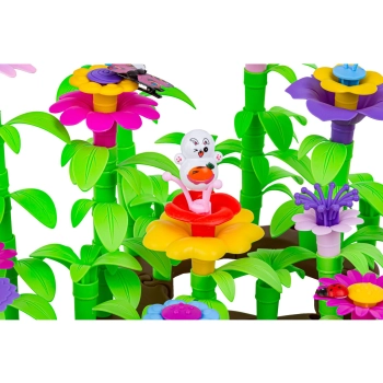 Klocki Konstrukcyjne Ogród Kwiatki , Zestaw Do Zbudowania Kwiatowej Kompozycji 130 El.