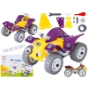 Klocki Elastyczne, Konstrukcyjne 100 El. Auto, Wyścigówka, Quad, Helikopter, Samolot Do Rozkręcania I Skręcania 4w1