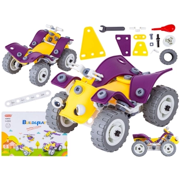 Klocki Elastyczne, Konstrukcyjne 100 El. Auto, Wyścigówka, Quad, Helikopter, Samolot Do Rozkręcania I Skręcania 4w1