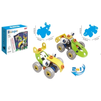 Klocki Elastyczne, Konstrukcyjne 48 El. Samochód, Auto, Wyścigówka Do Rozkręcania I Skręcania 2w1