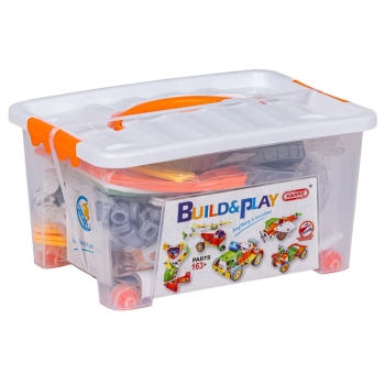 Klocki Elastyczne, Konstrukcyjne 163 El. Samochód, Quad, Helikopter, Samolot, Robot Do Rozkręcania I Skręcania 5w1