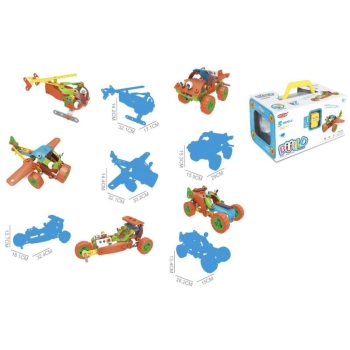 Klocki Elastyczne, Konstrukcyjne 136 El. Samochód, Auto, Quad, Helikopter, Samolot Do Rozkręcania I Skręcania 5w1