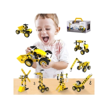 Klocki Konstrukcyjne, Maszyny, Pojazdy Budowlane, Auto, Samochód Do Rozkręcania I Skręcania 8w1