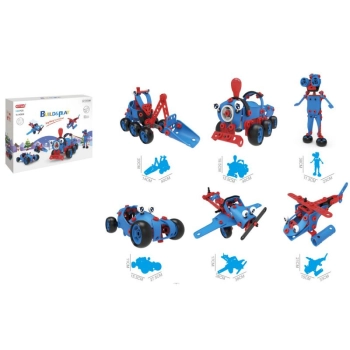 Klocki Elastyczne, Konstrukcyjne 142 El. Ciuchcia, Samolot, Helikopter, Auto Do Rozkręcania I Skręcania 6w1