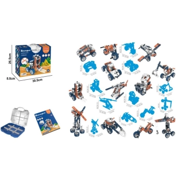 Klocki Konstrukcyjne 152 El. Pojazdy Budowlane, Wiatrak, Auto, Samolot, Dźwig Do Rozkręcania I Skręcania 12w1