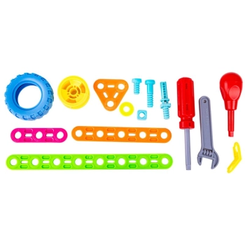 Kolorowe Klocki Konstrukcyjne 179 El. Pojazdy, Wieża, Motocykl, Auto, Odrzutowiec, Samolot Do Rozkręcania I Skręcania 10w1