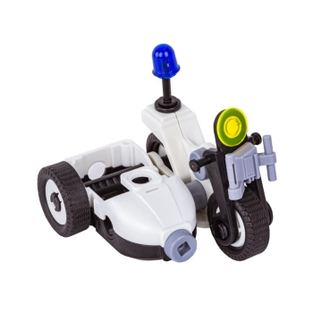 Klocki Konstrukcyjne 161 El. POLICJA, ZESTAW POLICYJNY, Motocykl, Ponton, Samochód Do Rozkręcania I Skręcania 8w1