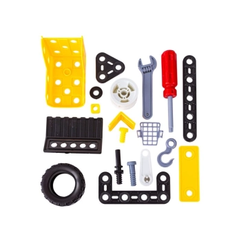 Klocki Konstrukcyjne 223 El. Maszyny, Pojazdy Budowlane, Spych, Helikopter, Dźwig Do Rozkręcania I Skręcania 6w1