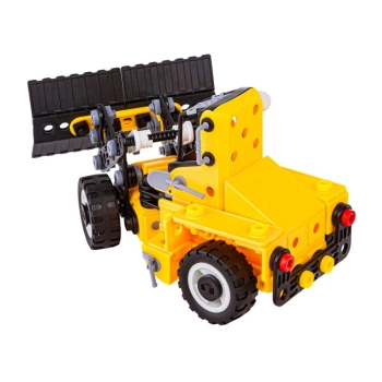 Klocki Konstrukcyjne 223 El. Maszyny, Pojazdy Budowlane, Spych, Helikopter, Dźwig Do Rozkręcania I Skręcania 6w1