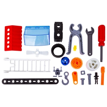 Klocki Konstrukcyjne STRAŻ POŻARNA 159 El. Pojazdy Ratunkowe, Ciężarówka, Helikopter, Auto Do Rozkręcania I Skręcania 7w1