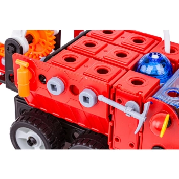 Klocki Konstrukcyjne STRAŻ POŻARNA 159 El. Pojazdy Ratunkowe, Ciężarówka, Helikopter, Auto Do Rozkręcania I Skręcania 7w1