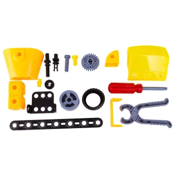 Klocki Konstrukcyjne 193 El. Maszyny, Pojazdy Budowlane, Ciężarówka, Betoniarka, Helikopter Do Rozkręcania I Skręcania 6w1