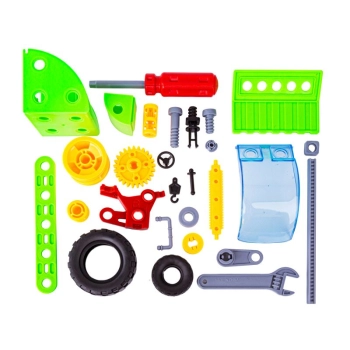 Klocki Konstrukcyjne ZESTAW ROLNIKA, FARMERA 153 El. Pojazdy Rolnicze, Kombajn, Stodoła, Traktor Do Rozkręcania I Skręcania 8w1