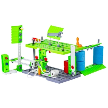 Klocki Konstrukcyjne MIASTO 340 El. Pojazdy, Stacja Benzynowa, Auto, Samochód, Samolot Do Rozkręcania I Skręcania 10w1