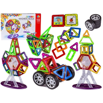 Konstrukcyjne Klocki Magnetyczne 112 Elementów
