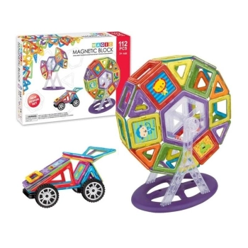 Konstrukcyjne Klocki Magnetyczne 112 Elementów