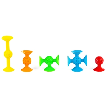 Klocki Konstrukcyjne, Kolorowe Silikonowe Przyssawki, Wesołe Buźki 29 Sztuk