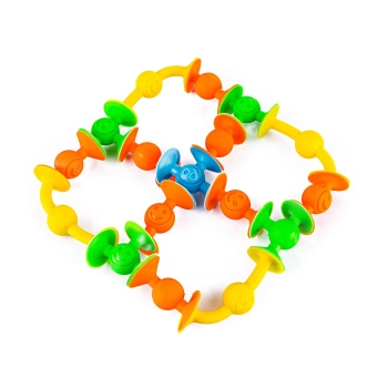 Klocki Konstrukcyjne, Kolorowe Silikonowe Przyssawki, Wesołe Buźki 29 Sztuk