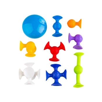 Klocki Konstrukcyjne, Kolorowe DUŻE XXL Przyssawki, Wesołe Buźki 76 Sztuk