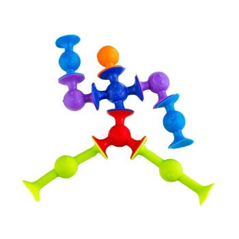 Klocki Konstrukcyjne, Kolorowe DUŻE XXL Przyssawki, Wesołe Buźki 76 Sztuk