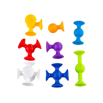 Klocki Konstrukcyjne, Kolorowe Przyssawki, Wesołe Buźki 96 Sztuk