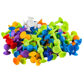 Klocki Konstrukcyjne, Kolorowe Przyssawki, Wesołe Buźki 39 Sztuk