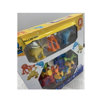 Klocki Konstrukcyjne, Kolorowe Przyssawki, Wesołe Buźki 39 Sztuk Przecena 1