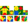 Edukacyjna Układanka Dla Dzieci, Kolorowe, DREWNIANE KLOCKI, Karty