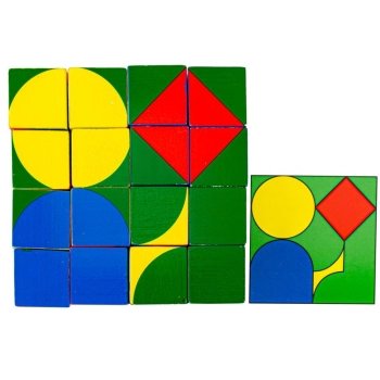 Edukacyjna Układanka Dla Dzieci, Kolorowe, DREWNIANE KLOCKI, Karty