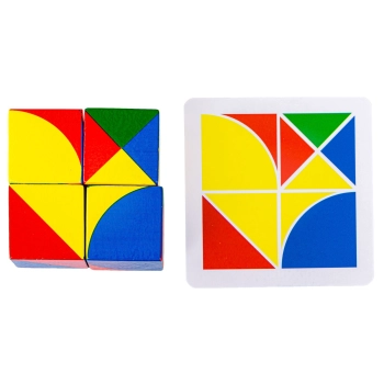 Edukacyjna Układanka Dla Dzieci, Kolorowe, DREWNIANE KLOCKI, Karty