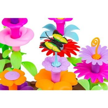 Klocki Konstrukcyjne 222 elementy, Zestaw Do Zbudowania Kwiatowej Kompozycji, Ogród + Kwiatki