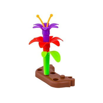 Klocki Konstrukcyjne 222 elementy, Zestaw Do Zbudowania Kwiatowej Kompozycji, Ogród + Kwiatki